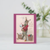 Vintage voor het schilderen van paaseieren in koni feestdagenkaart (Staand voorkant)