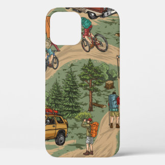 Vintage voor ontspanning buitenshuis naadloos patr Case-Mate iPhone case