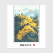Vintage voor reisillustraties in Bangladesh Sticker (Vel)