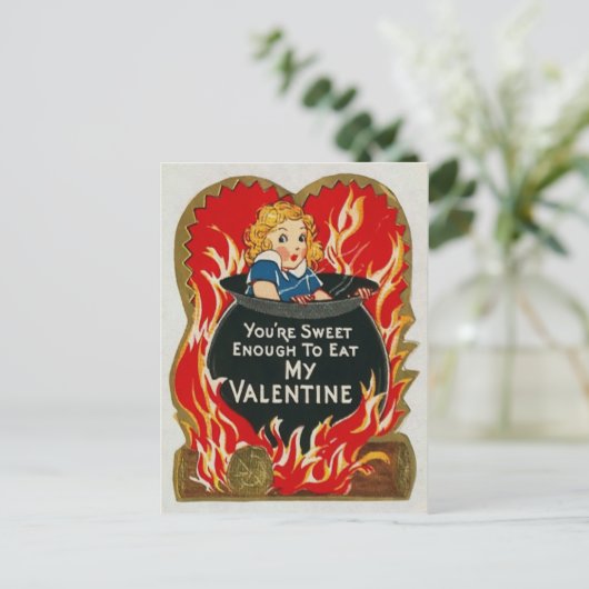 Vintage Vore Valentijnsdag Briefkaart (Staand voorkant)