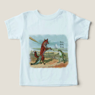 Vintage Vos-en-Kikkerstrand Whimsische Illustratie