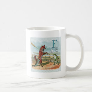 Vintage Vos-en-Kikkervis Strand Whimsische Illustr Koffiemok