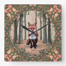 Vintage Vos in het Bos Natuur-Inspiratie kunst