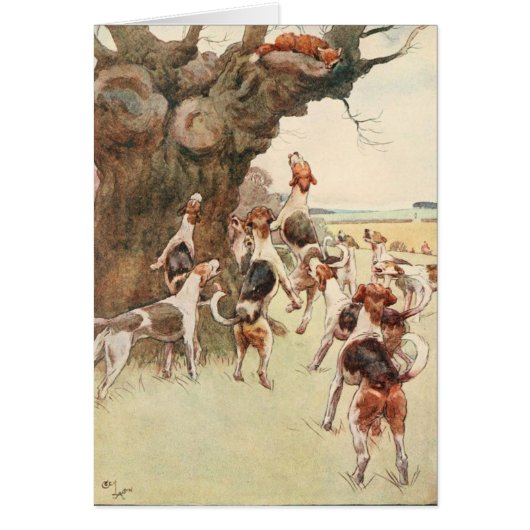 Vintage - vossen en honden, (Voorkant)