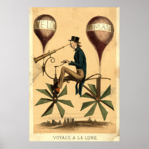Vintage "Voyage a la Lune" Franse cartoon Poster