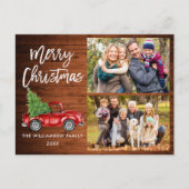 Vintage Vrachtwagen voor penseel 2 kerstcadeautje Briefkaart (Voorkant)