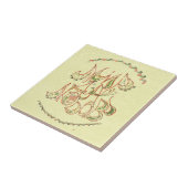 vintage "Vrede en liefde" (in het Russisch) Tegeltje (Zijkant)