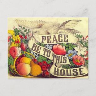 Vintage "Vrede voor dit Huis" - Briefkaart