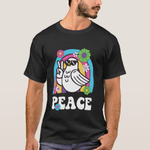 Vintage Vredesduif Duif Vredesteken Hippie Groovy T-shirt