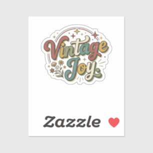 Vintage Vreugde – Retro-Geïnspireerde Grafische T- Sticker