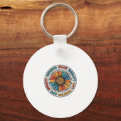 Vintage Vriendelijkheid Vrede Gelijkheid Bloem Shi Sleutelhanger (Voorkant)