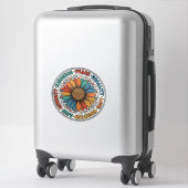 Vintage Vriendelijkheid Vrede Gelijkheid Bloem Shi Sticker (Koffer)