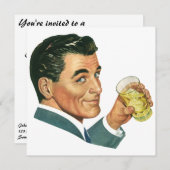 Vintage vrijgezel op een cocktailparty kaart (Voorkant / Achterkant)