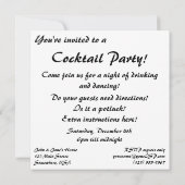 Vintage vrijgezel op een cocktailparty kaart (Achterkant)