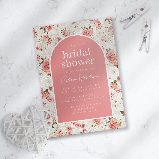 Vintage Vrijgezellenfeest Floral Rozen Kaart