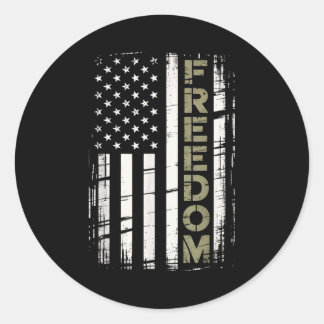 Vintage vrijheid amerikaanse vlag  ronde sticker