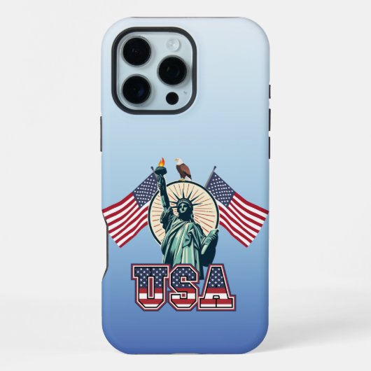 Vintage, Vrijheidsbeeld iPhone Case Hoesje (Achterkant)