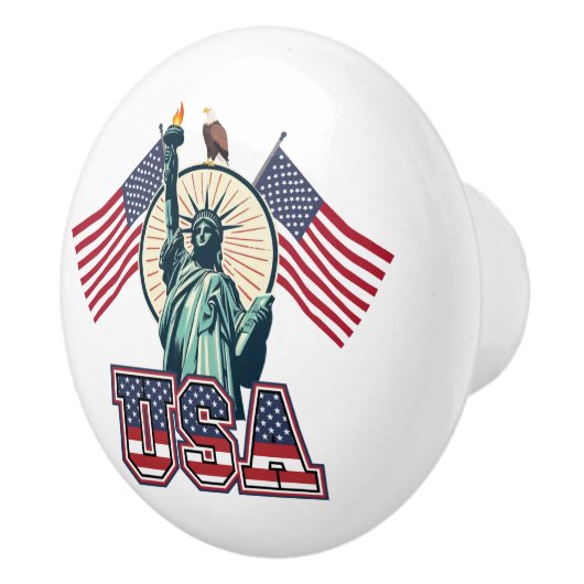 Vintage, Vrijheidsbeeld Keramische Knop (Rechts)