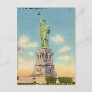 Vintage, Vrijheidsbeeld, New York Briefkaart