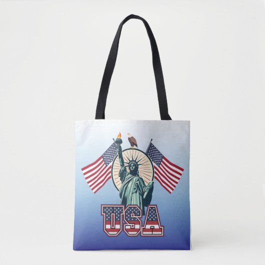 Vintage, Vrijheidsbeeld Tote Bag (Voorkant)