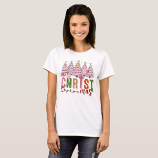 Vintage Vrolijk Kerstfeest Jezus Geloof Christelij T-shirt