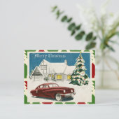 Vintage Vrolijke Kerstmis Briefkaart (Staand voorkant)