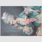 Vintage Vrouw Bloemen Haar Tissue Papier (Voorkant)