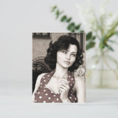 Vintage Vrouw Briefkaart (Staand voorkant)