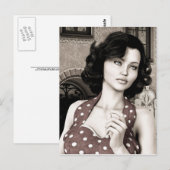 Vintage Vrouw Briefkaart (Voorkant / Achterkant)
