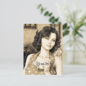 Vintage Vrouw Briefkaart (Staand voorkant)