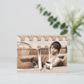 Vintage Vrouw Briefkaart (Staand voorkant)