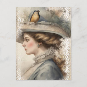 Vintage Vrouw Briefkaart