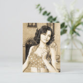 Vintage Vrouw Briefkaart (Staand voorkant)