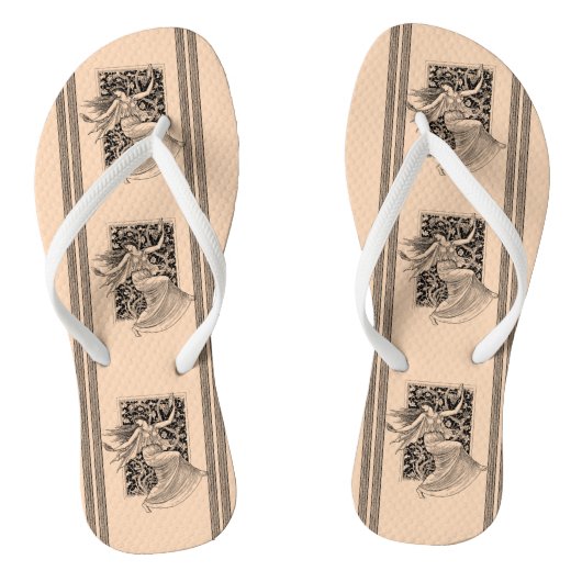 Vintage vrouw dansende teenslippers (Voetbed)