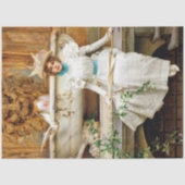 Vintage Vrouw Decoupage Tissuepapier (Voorkant)