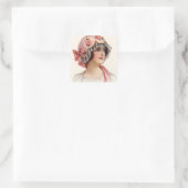Vintage vrouw en hoed sticker (Tas)