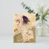 Vintage - Vrouw en vogel, Briefkaart (Staand voorkant)