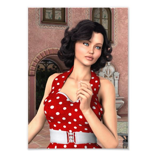 Vintage Vrouw Foto Afdruk (Voorkant)