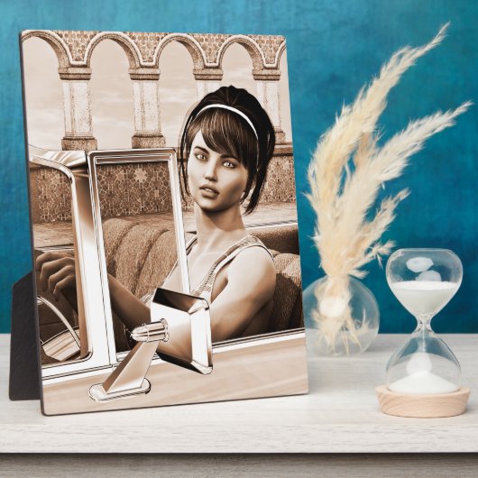 Vintage Vrouw Fotoplaat (Zijkant)