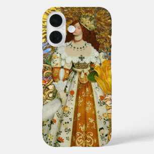 Vintage Vrouw Gouden Zon: Leeuw Zodiac Collage Kun iPhone 16 Hoesje