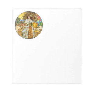 Vintage Vrouw Gouden Zon: Leeuw Zodiac Collage Kun Notitieblok
