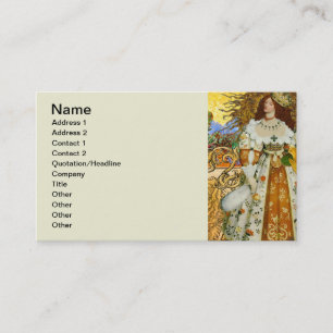 Vintage Vrouw Gouden Zon: Leeuw Zodiac Collage Kun Visitekaartje