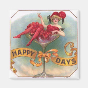 Vintage vrouw in champagneglas poster: Bar uit de Magneet