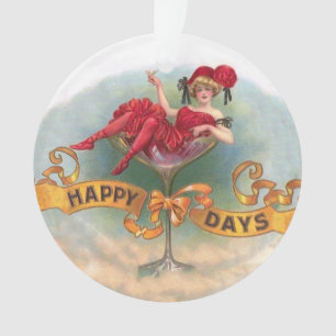 Vintage vrouw in champagneglas poster: Bar uit de Ornament