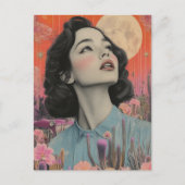 Vintage vrouw in de woestijn briefkaart (Voorkant)