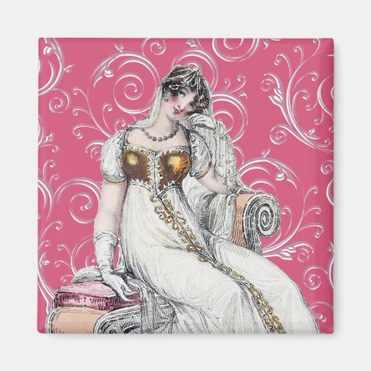 Vintage Vrouw Magneet (Voorkant)