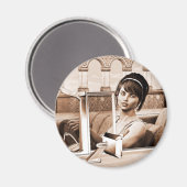 Vintage Vrouw Magneet (Voorkant / Achterkant)