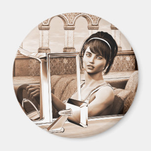 Vintage Vrouw Magneet