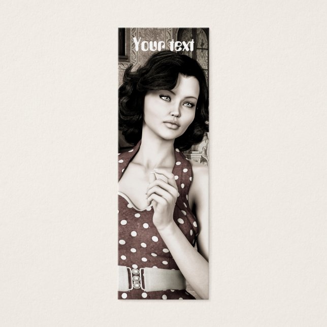 Vintage Vrouw Mini Visitekaartjes (Voorkant)