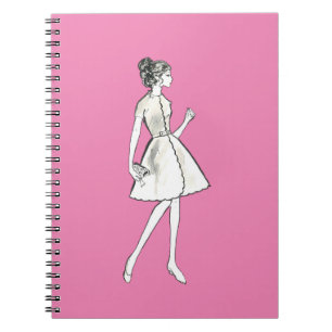 Vintage vrouw mode notitieboek